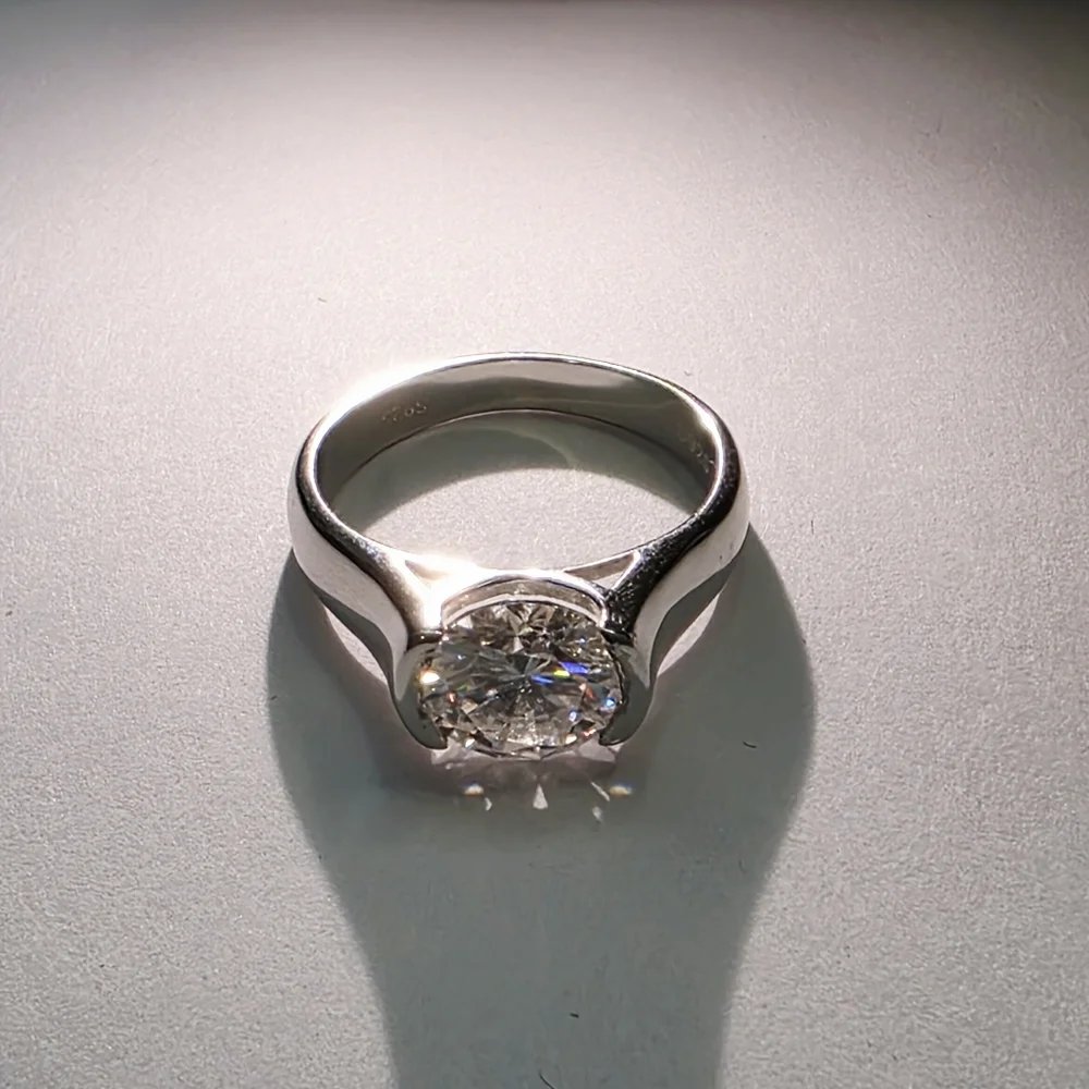Engagement Ring 2CT Size 6 Moissanite in Solid Silver ASR6111 - Picture 6 of 7